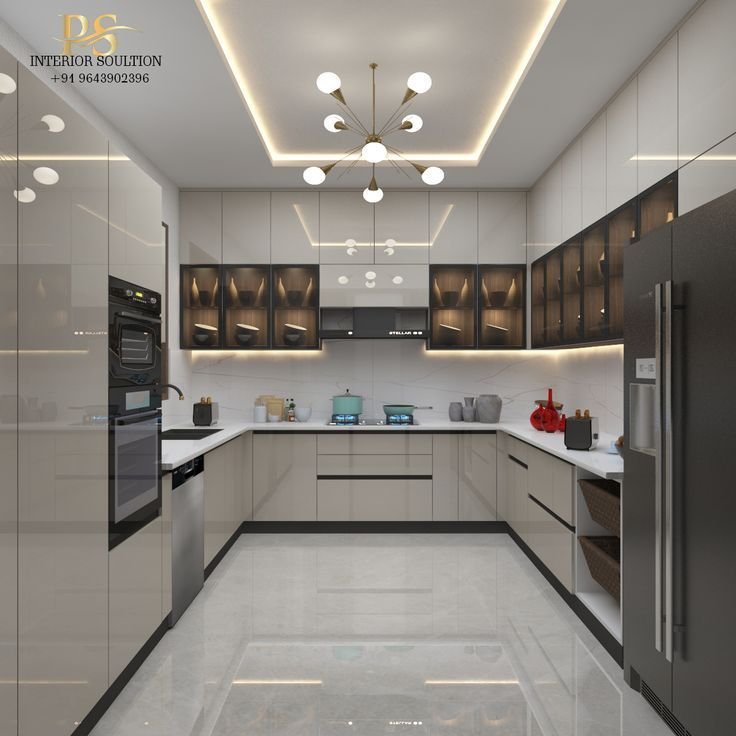 U-Shaped Modular Kitchen